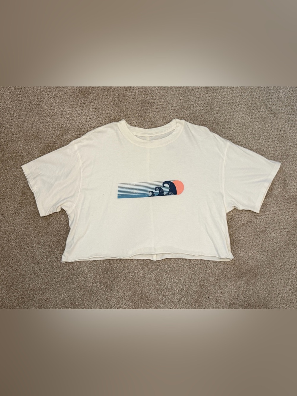 flirtitude Cream Active Tee with Subtle Gray Logo